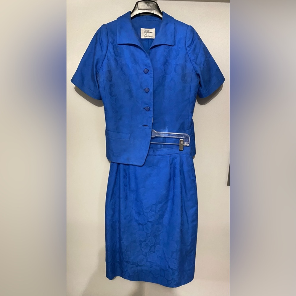 Vintage William Pearson Womans 2 Piece Suit, Blue Floral, 8/12